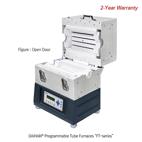 DAIHAN® Programmable Tube Furnaces “FT-series”, Embedded Heating Elements-type, 1,000℃<br>With Digital PID Programmable Control, 1- or 3-Heating Zone, Φ3~Φ14cm Tubes, 1,000℃ 프로그램식 튜브 전기로