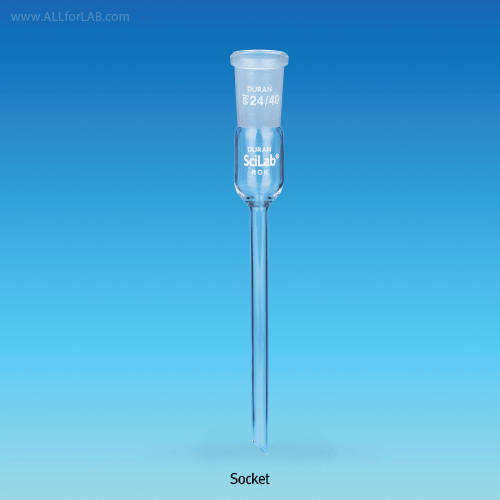 Receiver / Delivery Adapter, with ASTM & DIN Joints<br>Made of Borosilicate Glassα3.3, 리시버 어댑터