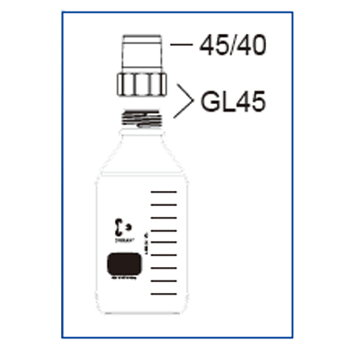 DURAN® GL45 & 45/40 Cone Joint Adapter, PTFE, Fit to All GL45 Lab Bottle<br>For Filtering Apparatus with EPDM Seal, -200℃+280℃, <Germany-Made> PTFE 어댑터