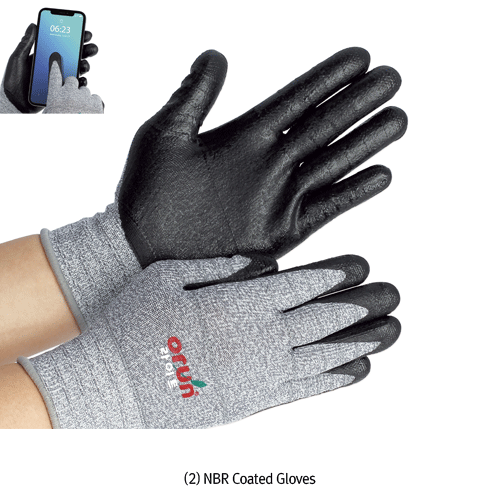 ORUNTM General Purpose Nylon Gloves, Reusable, Anti-slip, L200~240mm<br>Ideal for Touch Screen Device, Abrasion Resistant, 작업용 나일론 장갑, 미끄럼방지코팅