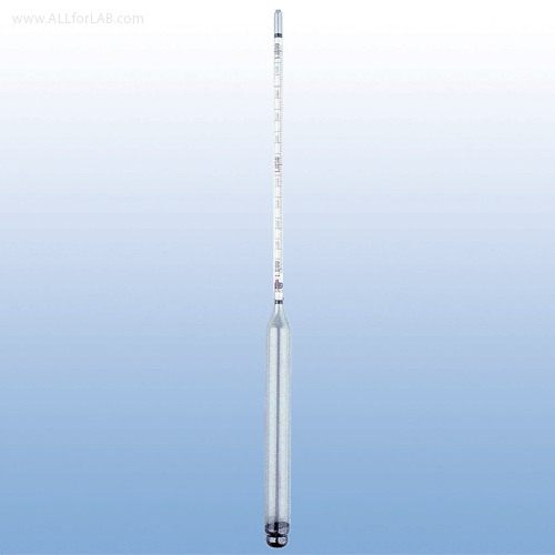 Alla® Density Range Inspection Hydrometer, Range Finder, 0.700~2.000 g/㎖/0~70 Be<br>For Determining the Specific Gravity, “D045”, Length 300mm, 비중범위 측정용 전역 비중계 / 보메계