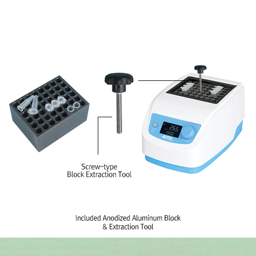 DAIHAN High-performance Compact-size Heating Block/Dry Bath Incubator “HB-48”, up to 150℃, ±0.1℃<br>With Large LCD Display, Fuzzy Control, Molded Heater, Modular Anodized Aluminum Blocks, Touch-button Controller<br>히팅 블록, 디지털 퍼지 컨트롤 시스템, 터치버튼식 조절기, 일체형 주물