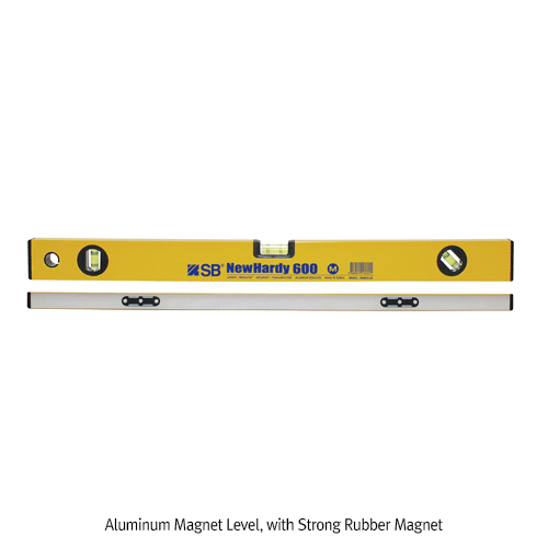 SB Aluminum Level, with Fixed Vial & Polished Flat Measuring Surface, Powder Coating, Length 100~1,500mm<br>With or Without Strong Magnet, 알루미늄 수평기, 자석형 & 일반형