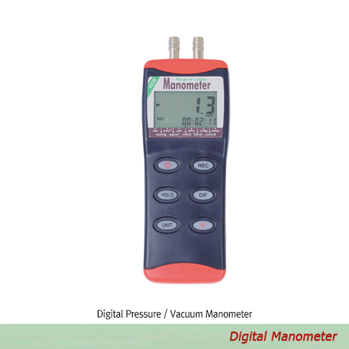 DAIHAN Digital Pressure / Vacuum Manometer “MAN3003”, 10-Different Units ; psi, mbar, etc<br>+/-(±)30psi / 1551mmHg / 2068 mbar, PC Data Analysisable, Max-Min / Hold / Record, with 8mm Metal Lug, 디지털 마노미터