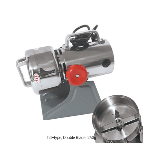 Mill Powder Tech Powerful Cutting & Crushing Pulverizer for Laboratory, 24000- & 30000-rpm<br>With Stainless-steel Body & Chamber, and Blade, for Small Samples 150·250·350g, 실험실용 다용도 분쇄기