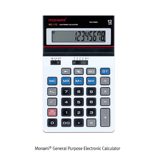 Monami® General Purpose Electronic Calculator, 12 Digit Wide Display<br>Ideal for Office, School & Home, Solar & Battery Dual Power, 일반용 전자계산기