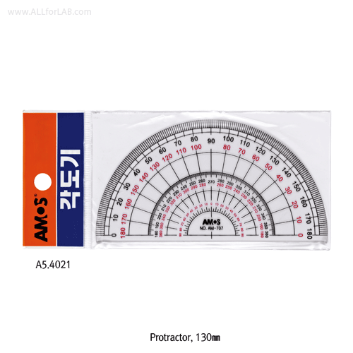 Amos® Protractor, 130mm, Thick-2mm, 각도기