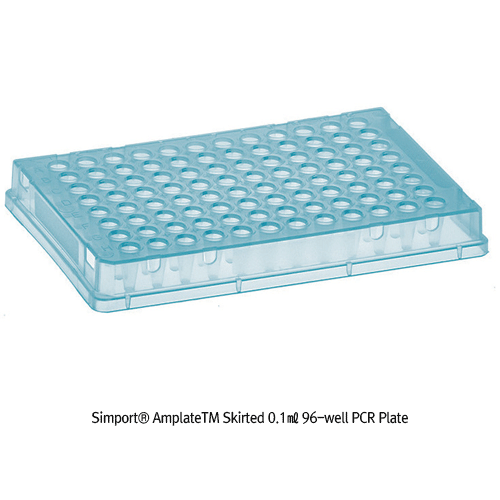 Simport® AmplateTM Skirted 0.1㎖ 96-well PCR Plate, PP, Thin Wall<br>With Alphanumeric Grid for Identification, -196℃+121℃, <Canada-Made> PCR 플레이트