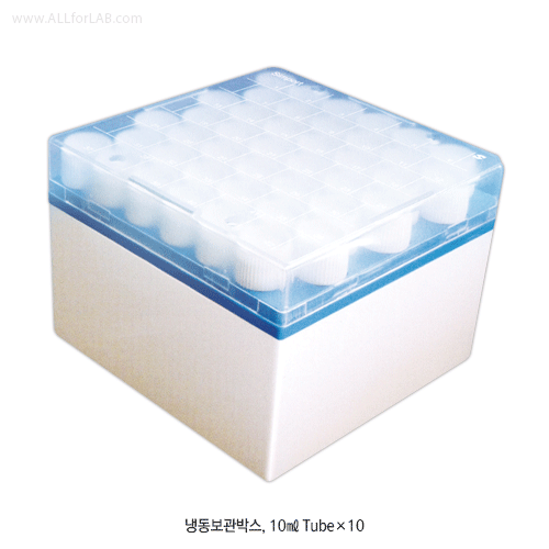 Simport CryostoreTM 42-hole Freezer Box, for 10㎖ Cryovial, PC, 135℃<br>With 1~42 Numeric Indexed Clear Lid, <Canada-Made> 42홀 10㎖ 크리오 바이알 냉동박스