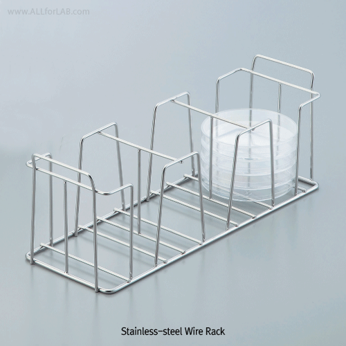 SciLab® Stainless-steel Wire Rack, for Φ90mm Petri Dish<br>For 4 Dishes×3 places (Total 12 Dishes), Stainless-steel 304, 스텐 디쉬 랙