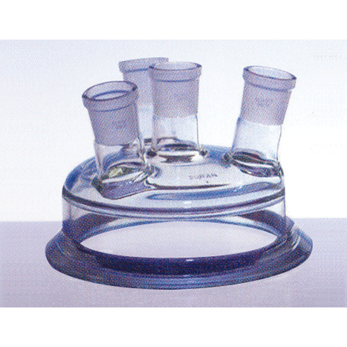 Reaction Vessel Lids, 4 Necks Glass Lid and 5/6 Necks PTFE Lid, 45° DN Flanged<br>Perfect Compatibility with 45° DN Flanged Vessel, Chemical & Heat-Resistant, 45° DN 플랜지 반응조 뚜껑, 완벽한 호환성