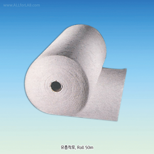 Oil Sorbent Pad, White, Special HPC, 48×43cm Sheet or 0.5×50m Roll, 3.5mm-thick<br>With Eco-friendly & Non-toxic, Strong Oil Absorption : Absorption of 10~20 times Own Weight, 오일흡착재