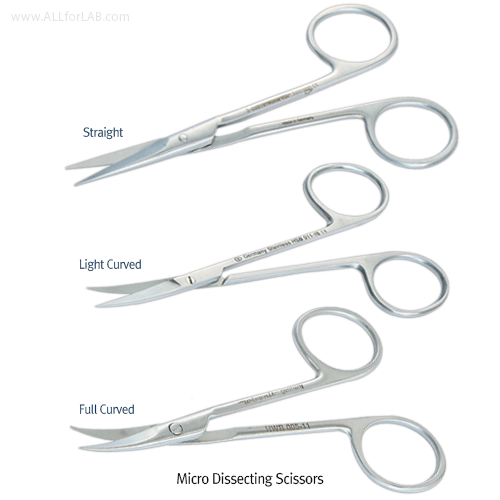 Hammacher® Premium Micro Dissecting Scissors, WironitTM Special Non-magnetic/Rust-free Stainless-steel, L110mm<br>With Sharp-Sharp Tip, Highest Elasticity and Toughness, <Germany-Made> 프리미엄 마이크로 해부용 가위, 독일제, 비자성/비부식 특수스텐