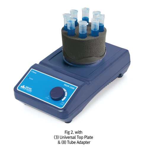 DAIHAN® Compact Functional Orbital Shaker “MIXM-1500”, with the Microplate Clamp, Max. 1,500rpm<br>For Holding Single or Double Microplates, Continuous Operation, 소형 기능성 궤도형 쉐이커, Microplates & Tubes용