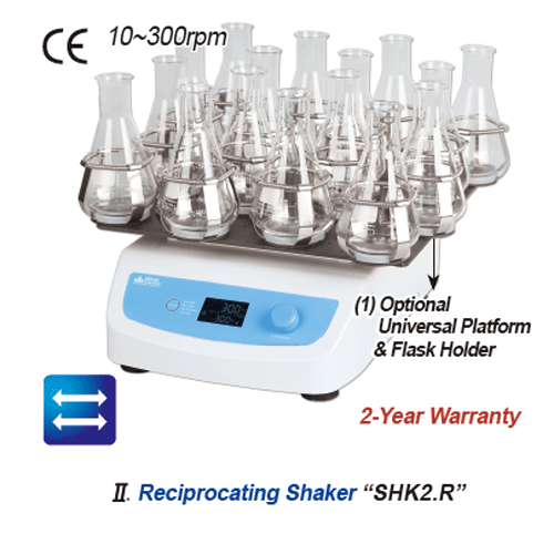 DAIHAN® Premium Digital Orbital and Reciprocating Shaker “SHK2.O” & “SHK2.R”, 255×255 Platform, 10~300 rpm<br>Powerful Compact Design, with Programmable function and Large LCD Display, Quiet & Low-vibration, without Platform<br>디지털 궤도형 & 왕복형 쉐이커, 플랫폼 별도, 