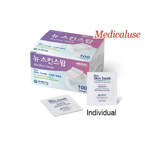 MediTop® Disposable Isopropanol Swab, for Skin Disinfection, 30×30mm, Medicaluse<br>With 70% Isopropyl Alcohol, Rayon Staple Fiber, 일회용 이소프로판올 스왑, 살균소독용
