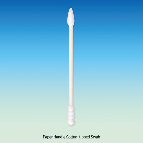 Paper Handle Cotton-tipped Swab, Double-Ended, L78mm, 2Tips Φ5.3mm<br>Ideal for Cleaning Mini-or Micro-Articles, 200pcs/Zipper bag, 종이 핸들 양면 다용도면봉