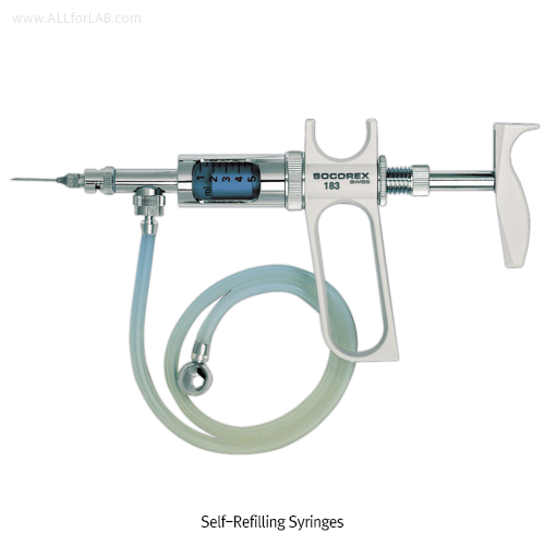 Wheaton® Premium Self-Refilling Dispenser, Dosys® Syringe, 01~9999.99㎖, 자동 충전 주사기형 분주기