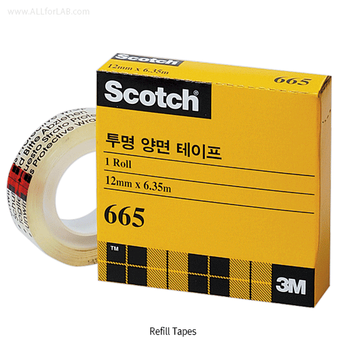 3M® Scotch® “136D” & “237D” Permanent Double Sided Tape, Transparent, with Dispenser, w12 & 18mm<br>Ideal for Science Projects, Art-projects, and Classroom Presentations, 투명 양면테이프