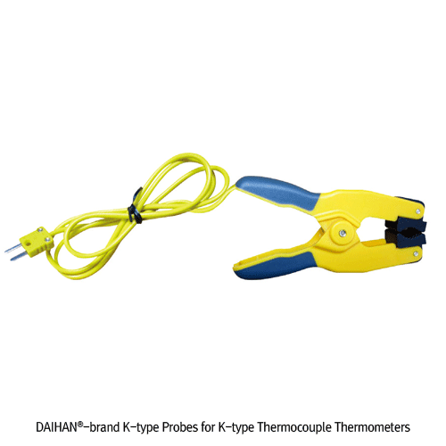 K-type Thermocouple Probe, for Wide-range Temp -100℃+1000℃<br>With Common use Plug “Miniature 2 Flat” and Cable,“ K-형” 온도계 & 각종 열기구 온도 프로브