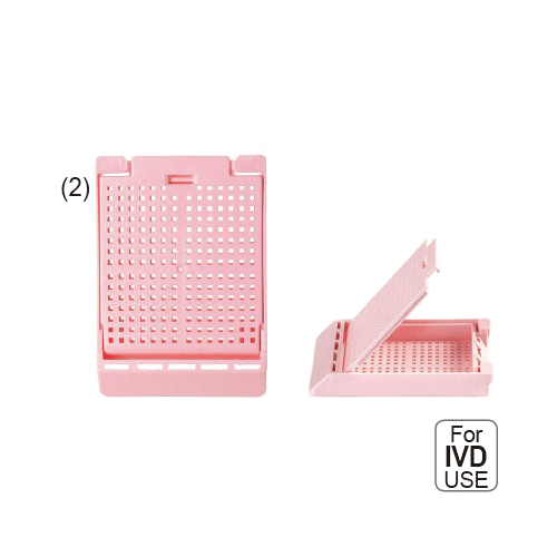 Simport® SlimsetteTM Compact Tissue & Biopsy Cassette, Space Saving Recessed Lid, h6mm<br>Suitable for All Labeling Instruments, 45° Angle, Acetal, 컴팩트형 티슈 & 바이옵시 카세트