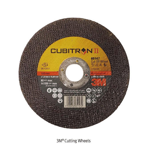 3M® Cutting Wheels, High Cut Rates & Long Life, Durable, Max. RPM 14,550<br>Suitable for Cutting Fiberglass·Stainless-steel·Mild steel, 표준형 절단석