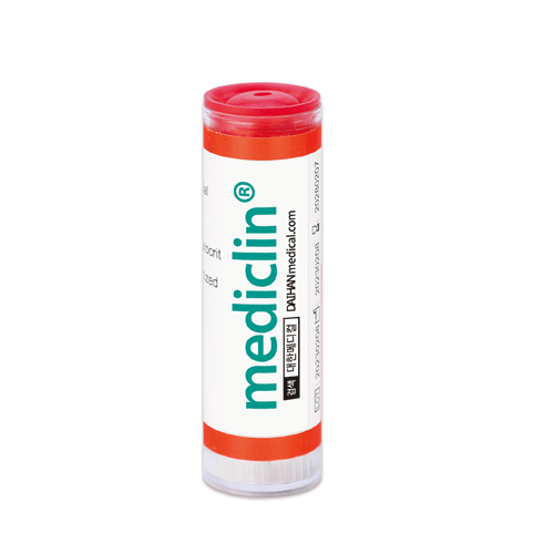 mediclin® Micro Hematocrit Capillary Tube, Blue & Heparinized-Red, 75㎕<br>For Blood Taking, Disposable Hi-Quality Glass, Φ1.55×L75mm, 일회용 Micro 헤마토크리트 튜브