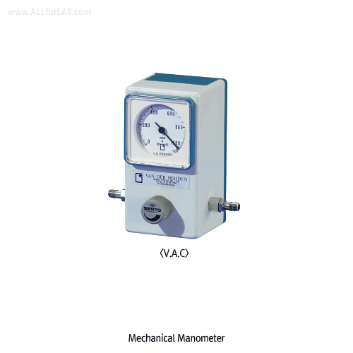 V.D.Heijden® Mechanical Precise Vacuum Manometer “VAR” & “VAC”, 0~1020 mbar<br>With or Without Controller, NO-Mercury, 메카니컬 정밀 마노미터, 진공조절식(“VAR” 모델)
