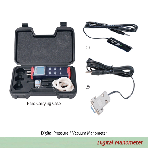 DAIHAN® Digital Pressure / Vacuum Manometer “MAN3003”, 10-Different Units ; psi, mbar, etc<br>+/-(±)30psi·1551mmHg·2068 mbar, PC Data Analysisable, Max-Min·Hold·Record, with 8mm Metal Lug, 디지털 마노미터