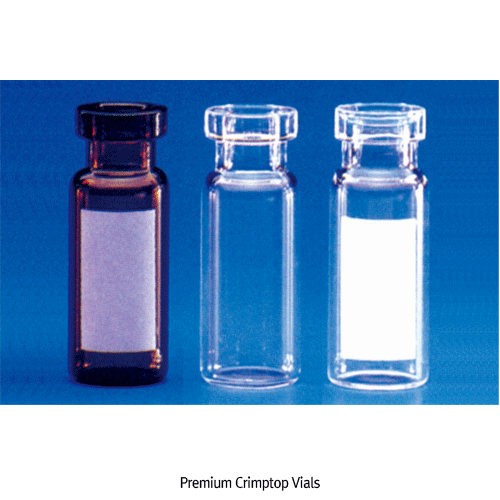 Wheaton® Premium 11 mm Crimptop 1.5㎖/Φ12×h32mm Autosampler Vials, Aluminum Opentop Seal & Septa ; Separately<br>Clear & Amber, for Chromatography, Boro-glass 3.3, 1.5㎖ 프리미엄 크림프탑 바이알, 알루미늄씰 & 셉타 별매