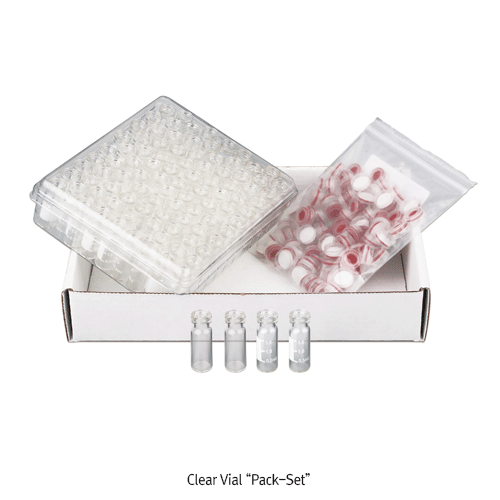 SciLab® 11mm Snaptop 2㎖/Φ12×32 Autosampler Vials “Pack-Set”, with Septa Lined Cap<br>Clear & Amber, for Chromatography, Boro-glass 5.1, 2㎖ 스냅탑 오토샘플러 바이알 세트, 12×32