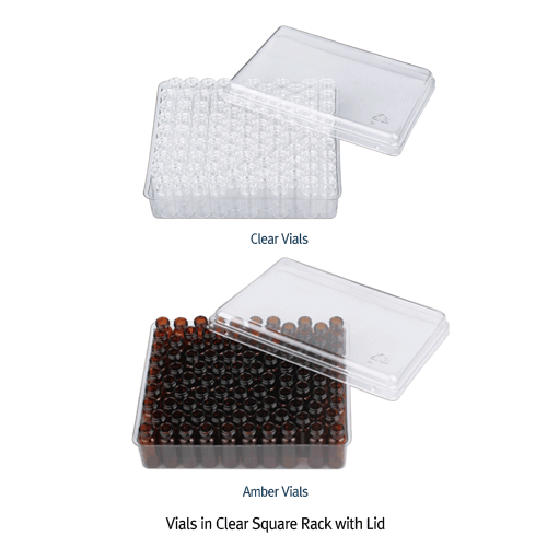 SciLab® 9-425 Screwtop 2㎖/Φ12×32 Autosampler Vial, Large Opening, Caps·Septa·Inserts ; Separately<br>Clear & Amber, for Chromatography, Boro-glass 5.1, 2㎖ 스크류탑 오토샘플러 바이알, 캡·셉타·인써트 별매, 12×32