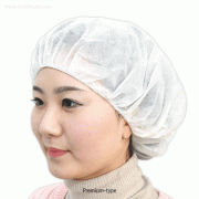 Disposable Cap, Non-woven Fabric, Eco Friendly Material<br>With Soft Band, Premium/Normal-type, Free-size, White, 일회용 라운드 캡, 부드러운 밴드사용