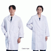 mediclin® White Lab Coat/Gown, 65% Polyester + 35% Cotton, Classic-type<br>Ideal for Laboratory & Medical, <Korean-Made> 표준형 백색 가운, 사계절용