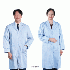 mediclin® Sky Blue Lab Coat/Gown, 85% Polyester + 15% Cotton<br>Ideal for Laboratory & Medical, <Korean-Made> 고급형 하늘색 캐논 가운