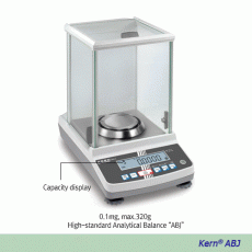 Kern® [d] 0.1mg, max.320g High-Standard Analytical Balance “ABJ”, with Auto Internal Calibration<br>Multi-function : ex. Density-measure, and Glass Draft Shield, 표준분석 / 화학천평, 내부자동보정