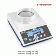 Kern® [d] 1 & 10mg, max.200·360·3,600g Standard Precision Lab Balance “PCB”, Compact, with Pcs. Counting<br>With Pre-Tare & Recipe Function, Freely Programmable Weighing Unit, 표준형 정밀 바란스, 계수계 겸용