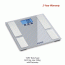 Kern® [d] 0.1kg, max.182kg Multifunctional Body Scale “MFB”, with Large LCD<br>With Large·Flat Glass Weighing Plate, Ideal for Healthcare & Homecare, 가정용 다기능 스텝온 체중계