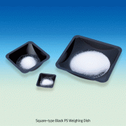 Black Weighing Dish, PS, Square-type & Diamond-form, Ideal for White Sample<br>With Smooth Surface, -10℃+70/80℃, 검정 4각 & 다이아몬드형 웨잉디쉬