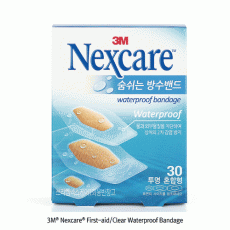 3M® Nexcare® Waterproof First-aid Clear Bandage, Against Water·Dirt·Germs, PU, Medicaluse<br>For Prevent Infection, Breathable, Outstanding Flexibility & Stretch, 구급치료용 숨쉬는 방수 밴드