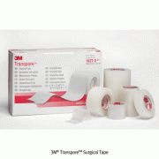 3M® TransporeTM Surgical Tape, Clear, Porous, Plastic Hypoallergenic, w1.27~5.08cm, L9.14m Roll, Medicaluse<br>Water Resistance, Good Initial & Long-term Adhesion, 외과용 투명 필름/반창고, 적용 부위 관찰 용이, 찢기 편리