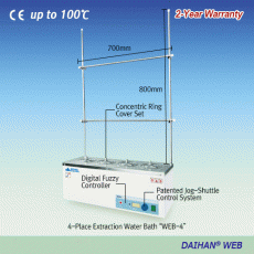 DAIHAN® Extraction Water Bath “WEB”, with Concentric Ring Cover Sets & Holding Frame, 4·6·8 place<br>Ideal for Gentle Extraction·Soxhlet Extraction·COD Determination, Digital Fuzzy Control, Back Light LCD, up to 100℃, ±0.2℃<br>다용도 추출용 항온수조, 4·6 ·8 구, 컨센트릭
