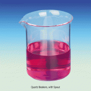 Quartz Beaker, with Spout, High Transparent, 50~5,000㎖<br>Without Graduation, max 1,250℃ in use, Softening Point 1,680℃, 석영 비커