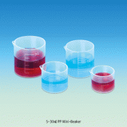 PP Mini-Beaker Cup, Graduated, with Spout, Autoclavable, Translucence, 5~30㎖<br>Light Weight, Ideal for the Small Amount of Sample, 125/140℃ Stable, PP 미니 비커