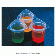Simport® Premium PP Tricorn Beaker, with 3-Dripless Spout, 50~1,000㎖<br>Light Weight, Translucent, Autoclavable, 125/140℃ Stable, 트리콘 비커