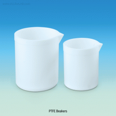 PTFE Beaker, with Pouring Spout, Anti-adhesive Surface, Autoclavable, 30~2,000㎖<br>Excellent Corrosion & Temperature Resistance, -200℃+280℃, PTFE 비커, 불투명