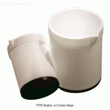 Cowie® PTFE Beaker, with PTFE-Carbon Base, -200℃+280℃ Stable, 100~400㎖<br>Ideal for Storage of Light-sensitive Substances, <UK-Made> PTFE/Carbon 비커, 최상의 전열/내열 Teflon 비커