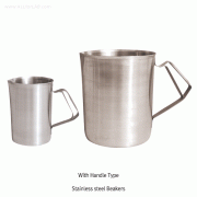 SciLab® Stainless-steel Beaker, with Mould Scale, 100~5,000㎖<br>With Spout, with or without Handle, 스텐비커, 몰드눈금