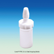 Cowie® 25 & 50㎖ PTFE Dropping Bottle, with Tapered Inner, Autoclavable<br>For Ease Removal of Contents, 280℃ Stable, PTFE 드로핑 바