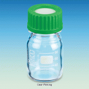 DIY Piercing DURAN® Lab Bottle, with PP GL Opentop Screwcap & PTFE/Butylrubber Septa, 10~500㎖<br>Boro-glass 3.3, with DIN GL25~GL45, Graduation, 125/140℃ Stable and Autoclavable, 피어싱 랩바틀